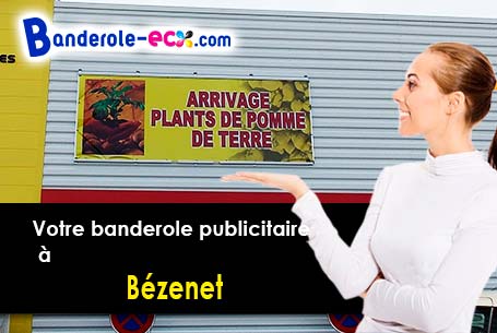 Banderole publicitaire sur mesure à Bézenet (Allier/3170)