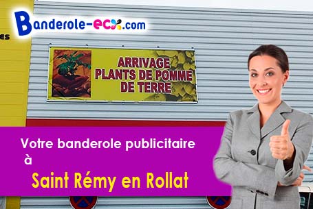 Banderole publicitaire sur mesure à Saint-Rémy-en-Rollat (Allier/3110)