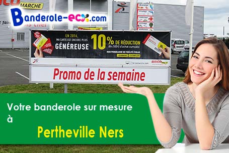 A Pertheville-Ners (Calvados/14700) impression de banderole publicitaire