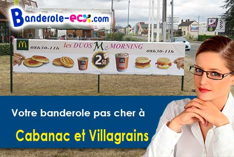 Livraison de votre banderole personnalisée à Cabanac-et-Villagrains (Gironde/33650)