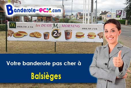 Banderole publicitaire fabriqué sur mesure à Balsièges (Lozère/48000)