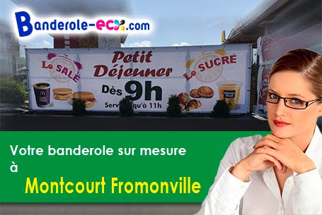 Création maquette offerte de votre banderole pas cher à Montcourt-Fromonville (Seine-et-Marne/77140)