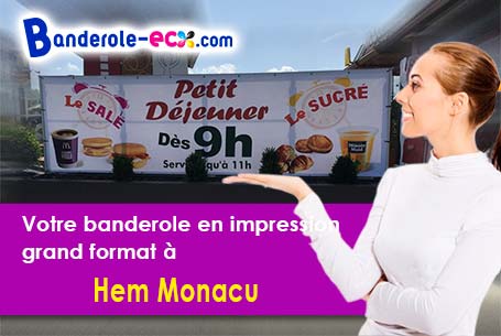 Création maquette gratuite de votre banderole pas cher à Hem-Monacu (Somme/80360)