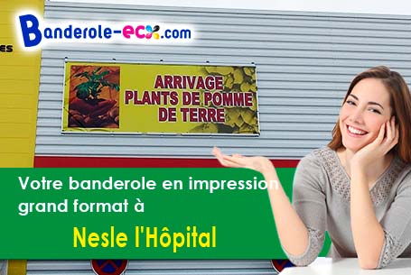 Création maquette gratuite de votre banderole pas cher à Nesle-l'Hôpital (Somme/80140)