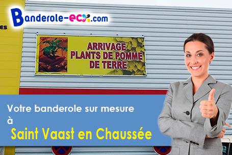 Création graphique offerte de votre banderole publicitaire à Saint-Vaast-en-Chaussée (Somme/80310)