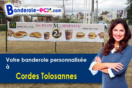 Création maquette gratuite de votre banderole pas cher à Cordes-Tolosannes (Tarn-et-Garonne/82700)