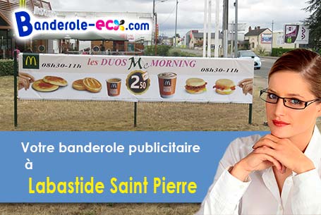 Création maquette inclus pour votre banderole personnalisée à Labastide-Saint-Pierre (Tarn-et-Garonn
