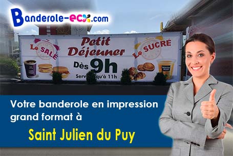 Création maquette inclus pour votre banderole personnalisée à Saint-Julien-du-Puy (Tarn/81440)