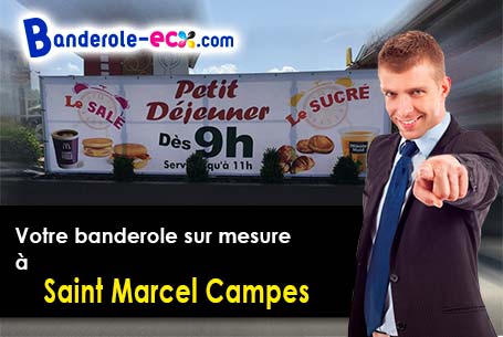 Création maquette inclus pour votre banderole personnalisée à Saint-Marcel-Campes (Tarn/81170)
