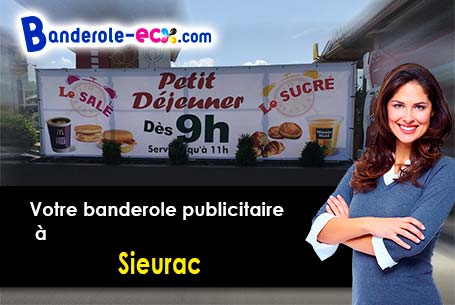 Création graphique offerte de votre banderole publicitaire à Sieurac (Tarn/81120)