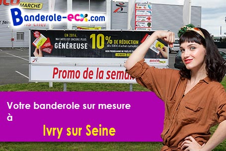 Création graphique gratuite de votre banderole personnalisée à Ivry-sur-Seine (Val-de-Marne/94200)