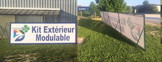 Kit extérieur modulable avec banderole publicitaire