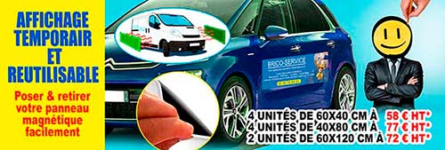 Promotion de panneaux magntiques pour voiture ou toutes autres surfaces mtalliques.