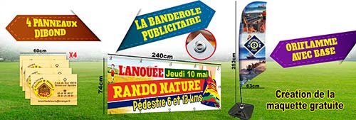 Promotion de banderole, panneaux et oriflamme publicitaire