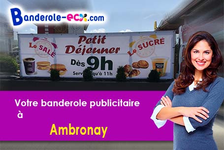 Banderole personnalisée sur mesure à Ambronay (Ain/1500)