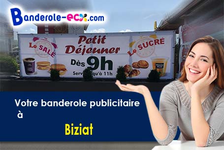 Banderole personnalisée sur mesure à Biziat (Ain/1290)