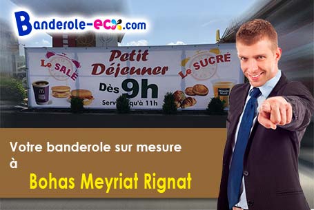 Banderole personnalisée sur mesure à Bohas-Meyriat-Rignat (Ain/1250)