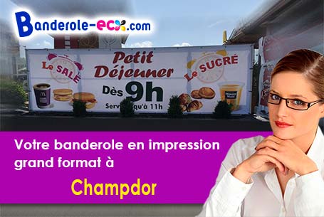 Banderole personnalisée sur mesure à Champdor (Ain/1110)