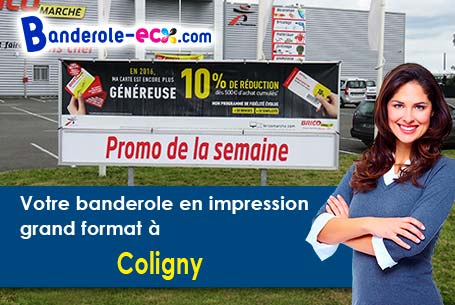 Banderole personnalisée sur mesure à Coligny (Ain/1270)