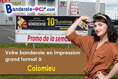 Banderole personnalisée sur mesure à Colomieu (Ain/1300)