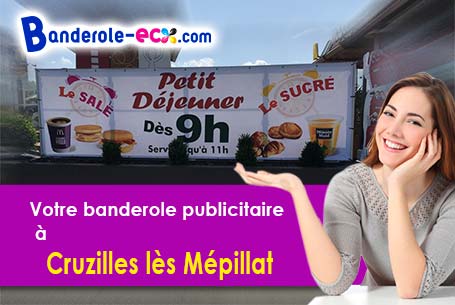 Banderole publicitaire sur mesure à Cruzilles-lès-Mépillat (Ain/1290)