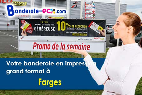 Banderole personnalisée sur mesure à Farges (Ain/1550)