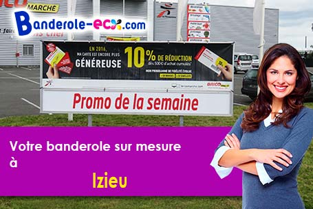 Banderole personnalisée sur mesure à Izieu (Ain/1300)