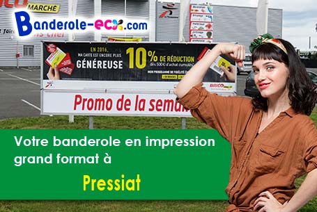 Banderole personnalisée sur mesure à Pressiat (Ain/1370)