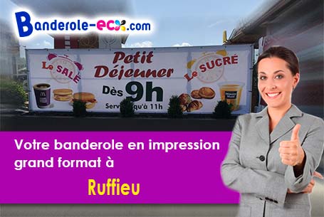 Banderole personnalisée sur mesure à Ruffieu (Ain/1260)