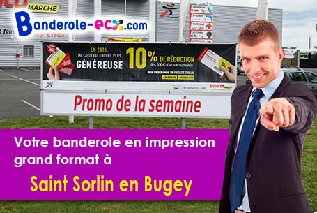 Banderole personnalisée sur mesure à Saint-Sorlin-en-Bugey (Ain/1150)