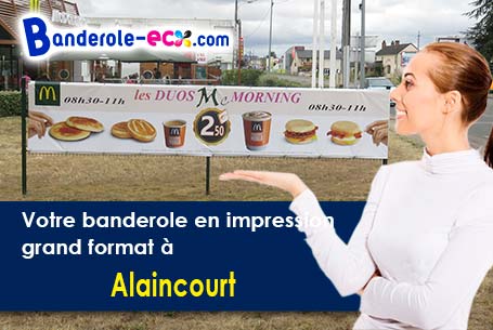 Banderole personnalisée sur mesure à Alaincourt (Aisne/2240)