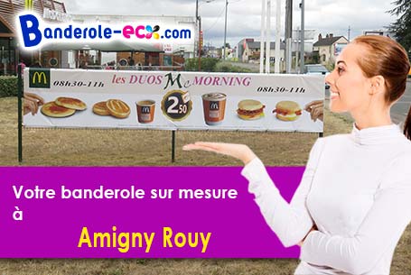 Banderole publicitaire sur mesure à Amigny-Rouy (Aisne/2700)