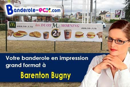 Banderole publicitaire sur mesure à Barenton-Bugny (Aisne/2000)