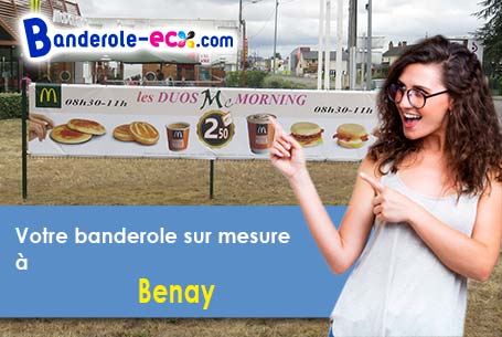 Banderole personnalisée sur mesure à Benay (Aisne/2440)