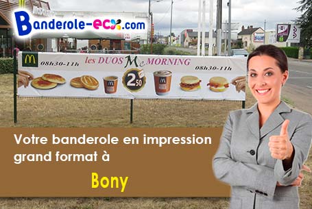 Banderole personnalisée sur mesure à Bony (Aisne/2420)