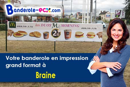 Banderole personnalisée sur mesure à Braine (Aisne/2220)