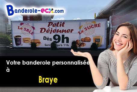 Banderole personnalisée sur mesure à Braye (Aisne/2880)