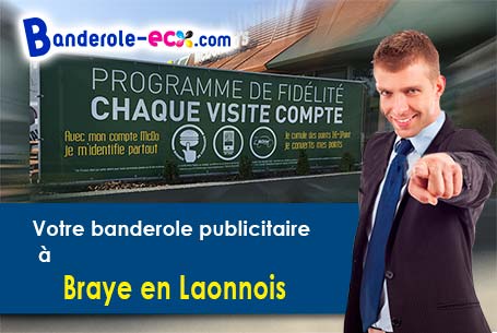 Banderole publicitaire sur mesure à Braye-en-Laonnois (Aisne/2000)
