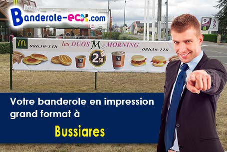 Banderole personnalisée sur mesure à Bussiares (Aisne/2810)