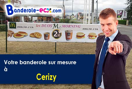 Banderole personnalisée sur mesure à Cerizy (Aisne/2240)