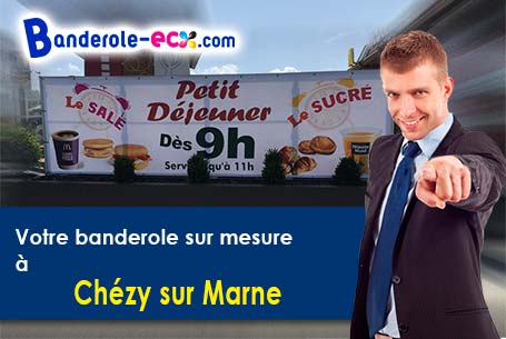 Banderole publicitaire sur mesure à Chézy-sur-Marne (Aisne/2570)