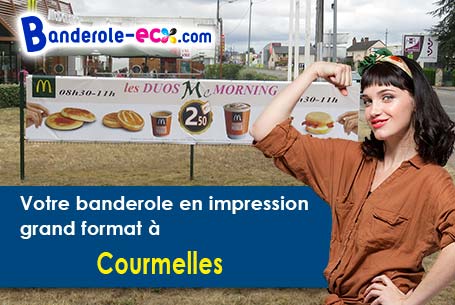 Banderole personnalisée sur mesure à Courmelles (Aisne/2200)