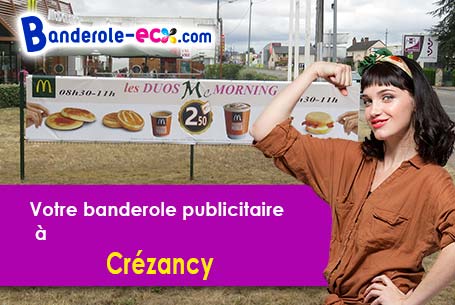 Banderole publicitaire sur mesure à Crézancy (Aisne/2650)