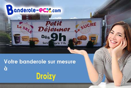 Banderole personnalisée sur mesure à Droizy (Aisne/2210)