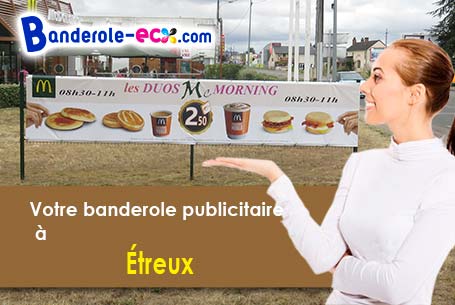 Banderole personnalisée sur mesure à Étreux (Aisne/2510)