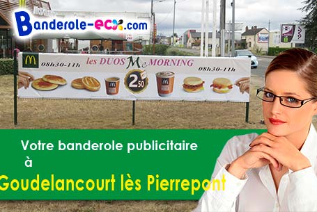 Banderole publicitaire sur mesure à Goudelancourt-lès-Pierrepont (Aisne/2350)