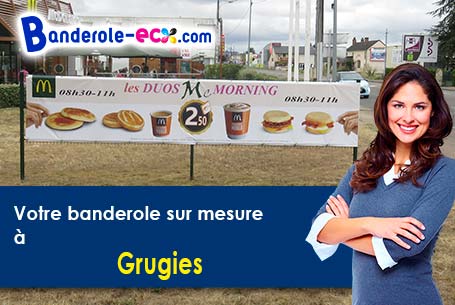 Banderole personnalisée sur mesure à Grugies (Aisne/2680)