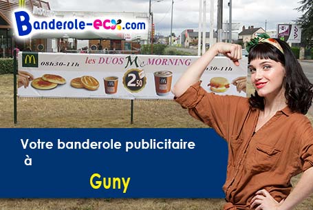 Banderole personnalisée sur mesure à Guny (Aisne/2300)