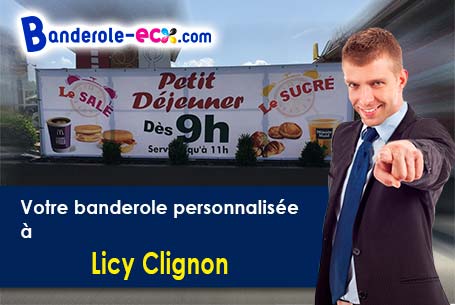 Banderole personnalisée sur mesure à Licy-Clignon (Aisne/2810)