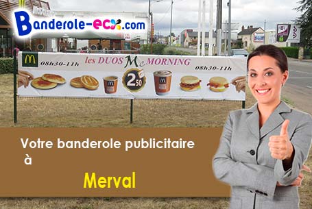 Banderole publicitaire sur mesure à Merval (Aisne/2160)